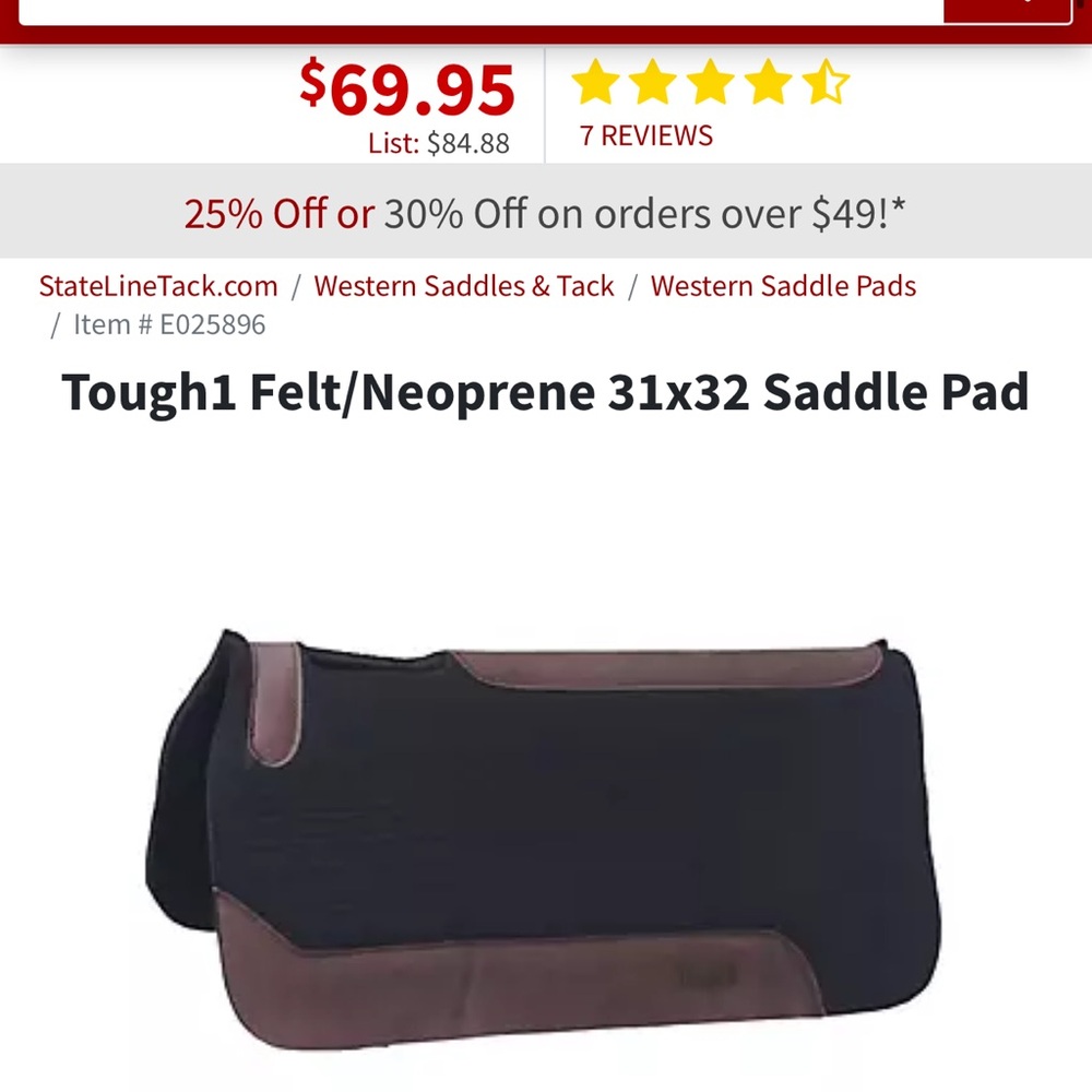 COPY - Black felt saddle pad